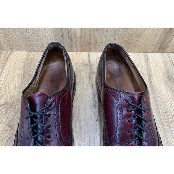 Allen Edmonds McAllister Burgundy Leather Wingtip Oxford Shoes  Mens Size 12 B - Picture 8 of 16